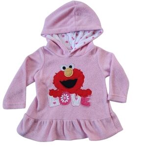 Y2K 2010s Sesame Street Elmo Fleece Hoodie Sz 12mo